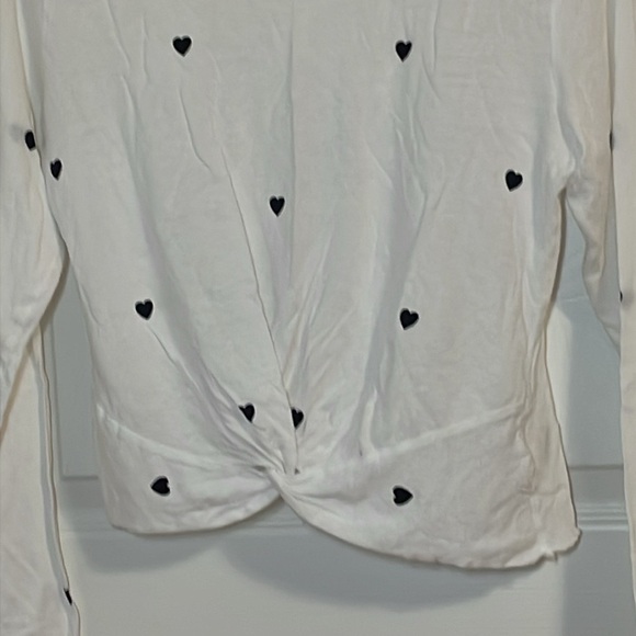 Pink White black Hearts Top, Medium - Picture 2 of 6